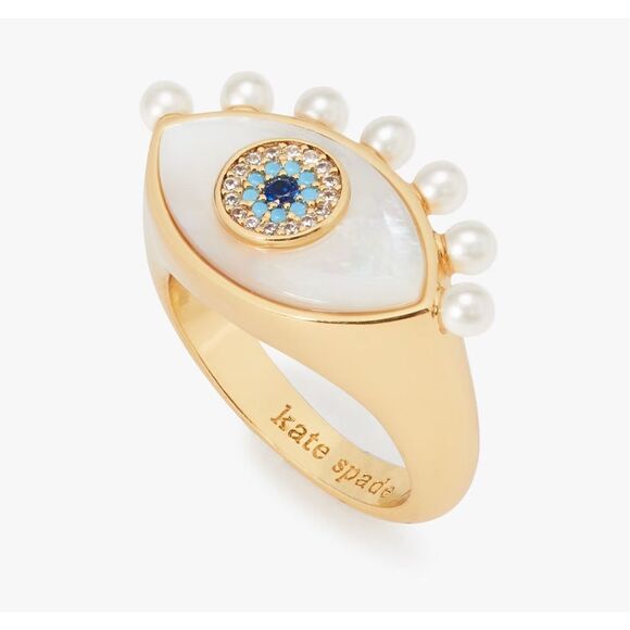 Kate Spade NEW size 7 ring - Evil eye (gold) - Picture 2 of 7